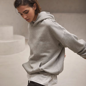 Sweats à capuche personnalisés pour hommes 100% coton en éponge française poids lourd surdimensionné épaules tombantes Streetwear pull-over sweat à capuche vierge pour hommes - Product Image 1