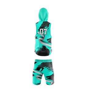 Hot Selling Luxury Sublimated Basketball Jersey Set Men Hooded <b>Tank</b> Top Red Black 07 Moisture Wicking Athletic Fit All Seasons - Product Image 5
