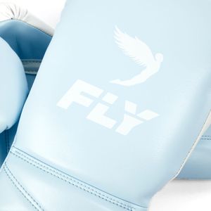 Nouveaux gants de boxe bleu ciel et blanc de qualité supérieure, pour sparring et entraînement, en cuir véritable, logo personnalisé. - Product Image 3