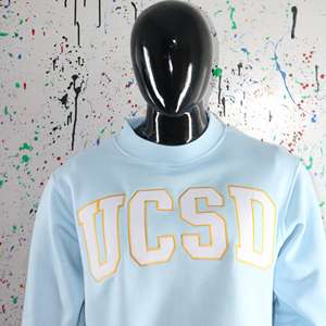 Sudadera UCSD Azul Cielo con Cuello Alto, 100% Blanca, Apliques Bordados, Cuello Ancho, CLUSH SPORTS - Product Image 4