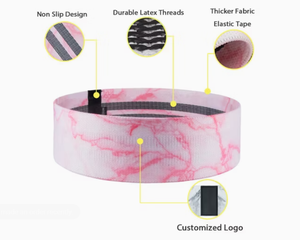Bandas de Resistencia Ligeras con Patrón de Mármol para Cadera, Bandas de Tela para Yoga, Gimnasio y Ejercicios de Glúteos (Logotipo Personalizado Disponible) - Product Image 3
