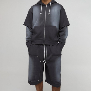 Ensemble de survêtement unisexe personnalisé 2026 en coton pour le jogging, comprenant un sweat à capuche et un short, pour hommes - Product Image 5