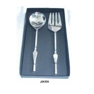 High Quality Steel Polished Handles Rattan Weaved Salad Set with <b>Other</b> Materials Flatware <b>Dinnerware</b> Set - Product Image 5