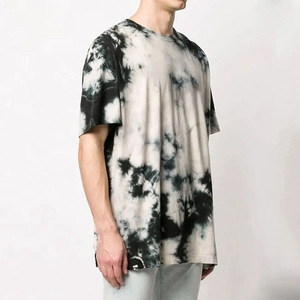 T-shirt homme coupe ample en coton pur premium, délavé à l'acide, manches courtes, col rond, imprimé audacieux au dos, style streetwear - Product Image 2