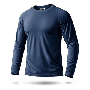 Camiseta de Natación para Hombre, Protección Solar UPF 50+, Manga Larga, Protección UV, Camiseta de Playa Azul, Poliéster/Nailon, Secado Rápido, Transpirable, para Adultos - Product Image 1