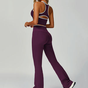 Nuevo Diseño 2026: Conjunto Deportivo de 4 Piezas para Mujer, Tejido Suave, Transpirable, de Secado Rápido, Tops con Espalda Cruzada, Ropa Deportiva Moderna para Gimnasio y Actividades al Aire Libre, Color Sólido - Product Image 3
