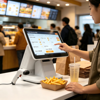 Terminal Punto de Venta con Pantalla Táctil de 15.6 Pulgadas y Pantalla para el Cliente de 11.6 Pulgadas, Caja Registradora para Supermercados, Restaurantes y Estaciones de Trabajo de Cajeros