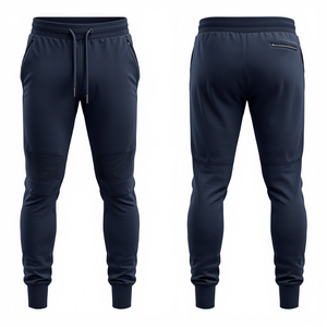 New Arrival Premium Unisex <b>Navy</b> Blue French Terry <b>Jogger</b> Pants Heavy Cotton Relaxed Fit Fashion Bottoms - Product Image 4