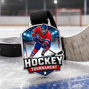 Médailles de hockey personnalisées en émail et imprimées UV |   Relief 3D en alliage de zinc |   Usine au Vietnam, OEM, faible MOQ pour les tournois - Product Image 4