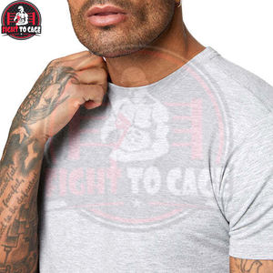 Camiseta Deportiva de Verano de Color Sólido a Precio Razonable, Manga Corta, Corte Ajustado, Cuello Redondo, Transpirable, Ligera, de Poliéster/Algodón - Product Image 5