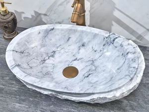 Premium Unique Design Carrara Natural Stone Bathroom Sinks White Marble Wash <b>Basin</b> For Bathroom and Indoor and Outdoor Use - Product Image 5