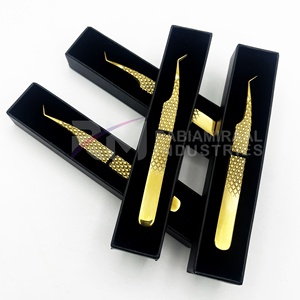 Pince à épiler professionnelle RMI Gold pour cils, haute qualité, durable, pointe volume, plasma, acier inoxydable durable, logo personnalisé - Product Image 6