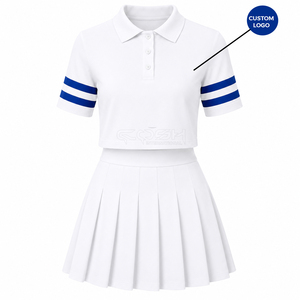 Ensemble polo et jupe plissée blanc 2 pièces Cosh International Sisterhood Sorority, manches courtes, respirant, séchage rapide, pour l'extérieur - Product Image 1
