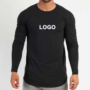 เสื้อถักคอโอ แขนยาว ผู้ชาย ลายโลโก้ด้านหน้า ผ้าฝ้าย 100% แห้งเร็ว ระบายอากาศได้ดี ทรงหลวม สวมใส่สบาย เหมาะสำหรับฤดูร้อน - Product Image 1