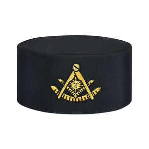 Masonic <b>Hat</b> <b>Band</b> Black with Gold Embroidered Square and Compass Symbol Unisex Adult Party Accessory 56-58CM - Product Image 1