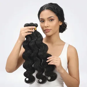 Cheveux Remy en vrac, ondulés, vierges, effet Body Wave, noir naturel, mèches de cheveux humains Remy, taille personnalisable - Product Image 5