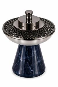 Brûleur d'encens indien décoratif écologique Lavie Creations, base en résine avec dessus en acier inoxydable, parfum d'ambiance luxueux pour la maison, aromathérapie - Product Image 6