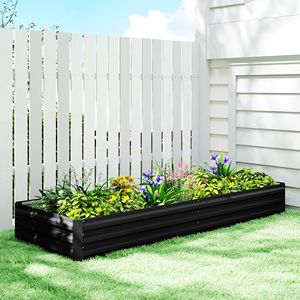 Fioriere Verticali Quadrate Nere Zincate da 36" X 12" per Coltivare Fiori, Erbe e Piante Grasse - Product Image 2