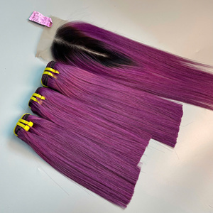 Cheveux vietnamiens raides de luxe de haute qualité en gros prix d'usine cheveux pour femmes tendance cheveux de couleur violette - Product Image 2