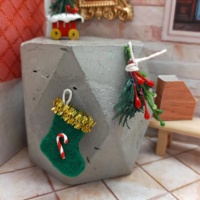 Mainan Furnitur Natal Miniatur 1:12 untuk Dekorasi Rumah Boneka Musiman, Bahan Kayu & Kertas & Plastik untuk Usia 14+ Tahun