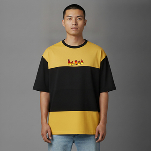 Camiseta de hombre personalizada de alta calidad, estilo urbano, holgada, de dos tonos, de tejido grueso, cómoda y de corte holgado para hombre. - Product Image 4