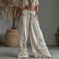 Nuevos Pantalones de Mujer Casuales de Cintura Media Elástica, Elegantes, Sólidos, en 3D, de Lona 100% Algodón, Transpirables, Ecológicos y de Secado Rápido para Otoño