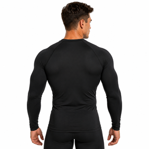 Comfortable Casual Breathable Rash Guard <b>Men</b> Solid Colour Base Layer Uniform Premium Soft Short Sleeve Spandex/Cotton Gym Shirt - Product Image 2