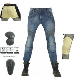 Jeans de moto unisexe en denim côtelé extensible avec protection CE et genouillères doublées Kevlar – Vente en gros OEM - Product Image 6