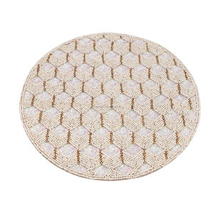 แผ่นรองจานประดับด้วยลูกปัดสำหรับตกแต่งห้องครัวหรูหราแผ่นรองจานบนโต๊ะรับประทานอาหารร้านอาหารและโรงแรมแผ่นรองออกแบบทำมือตกแต่งด้วยลูกปัด - Product Image 1