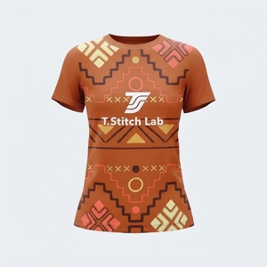 Camiseta de Diseño Tribal para Mujer, Nueva Llegada, Casual, de Alta Calidad, Corte Regular, Manga Corta, Estampado, Logotipo y Talla Personalizables - Product Image 3