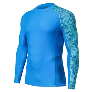 Camiseta Deportiva de Manga Larga para Hombre, con Protección UPF50, Antibacteriana, con Estampado Digital, para Surf, BJJ, Natación, con Logotipo - Product Image 1