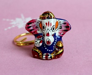 Metal Meenakari Ganesha Keychain God of Fortune Indian Elephant Metal <b>Key</b> <b>Ring</b> Bag <b>Car</b> <b>Key</b> Chain metal ganesha <b>key</b> chain - Product Image 3
