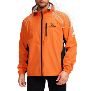 Chaqueta Impermeable de Lona para Hombre, Estilo Moderno, Talla Adulto, con Capucha, Cierre de Cremallera, Mangas Largas, Logotipo Frontal, Resistente al Viento y Ecológica - Product Image 1