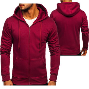 Sudadera con capucha de algodón para hombre, forro polar cepillado, cremallera completa, cálida y aislante para clima frío y uso al aire libre. - Product Image 5