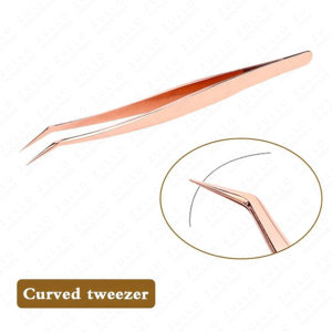 Rose Gold Eyelash Tweezers Set Stainless Steel Curved Straight Isolation Volume Lash Extension Professional <b>Tools</b> Kit - Product Image 4