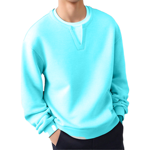 เสื้อสเวตเชิ้ตคอกลมโอเวอร์ไซส์ สีพื้น ผ้าถัก ทรงพอดีตัว แขนยาว ผู้ชาย สไตล์ลำลอง สำหรับฤดูใบไม้ร่วง - Product Image 3