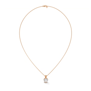 Collier pendentif en or rose avec diamant de laboratoire central, design élégant pour un style moderne et luxueux - Product Image 2