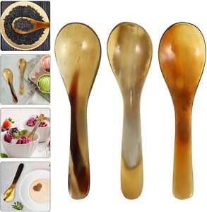 ช้อนทำมือจากเขาควายธรรมชาติ ขัดเงาอย่างดี เป็นมิตรกับสิ่งแวดล้อม ด้ามยาว เหมาะสำหรับอุปกรณ์ครัวสไตล์มินิมอล ขายส่ง - Product Image 5