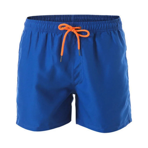 Men's Solid Orange Quick Dry Board Shorts With Drawstring Closure Casual Style Short Length Woven Fabric - Product Image 2