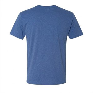 High Sales Custom Logo Blue Men's O-neck Shirts Vintage Selling Article High Quality <b>100</b>% Cotton <b>Polyester</b> Streetwear Breathable - Product Image 2