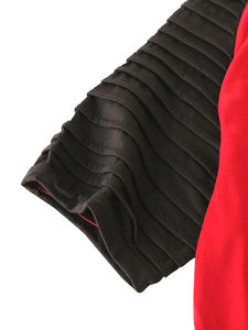 Camisetas de Cuello Redondo para Hombre, Cómodas, Negras y Rojas, con Diseño Arrugado, Mangas Plegadas, Transpirables y Holgadas, Gran Venta - Product Image 3