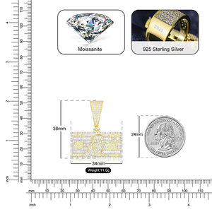 Colgante de Barra de Oro con Moissanita VVS, Estilo de Diseñador, Joyería de Declaración con Aspecto de Diamante, Collar Premium Estilo Rapper - Product Image 5