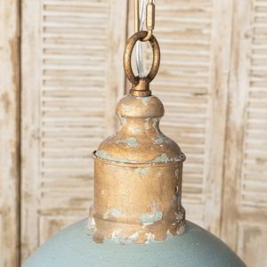 Luce a sospensione blu retrò elegante lampadario per interni di casa ambiente accogliente e sofisticato - Product Image 4