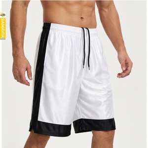 SAMAVIA Customizable Team/Logo Men's Quick Dry Anti-UV Anti-Bacterial Breathable Basketball Shorts White Black Blocked Sport - Product Image 1