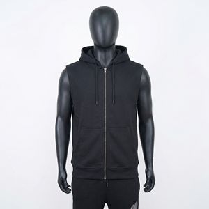 Custom Logo Top Quality Breathable Casual Fitness <b>Sleeveless</b> <b>Hoodie</b> Sport Wear <b>Sleeveless</b> Solid Color Pullover <b>Men</b> Gym Hoodies - Product Image 1