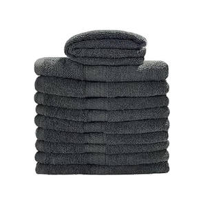 Élégante serviette de visage en coton gris tricoté pour thérapie cosmétique, douce, séchage rapide, pour cheveux et spa, usage salle de bain - Product Image 1