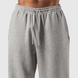 Pantalon de survêtement gris en coton pour homme, taille élastique avec cordon de serrage, décontracté, avec poches latérales, coupe mi-épaisse en maille, idéal pour l'automne - Product Image 5