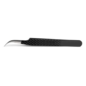 Pinzas para Pestañas de Acero Inoxidable Duraderas con Punta Dentada, Herramienta de Precisión para Aplicación de Pestañas Postizas, 10 mm de Longitud, Ecológicas - Product Image 1