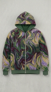 Sudadera con capucha de forro polar grueso unisex con cremallera, logotipo personalizado, estilo oversize, chaqueta informal de moda para invierno - Product Image 4