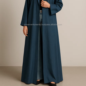 Abaya de Mezclilla de Alta Calidad para Mujer, Vestido de Manga Larga, Ropa Modesta, Proveedor Mayorista Personalizado OEM - Product Image 1
